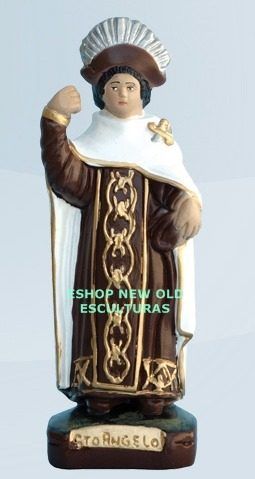 Escultura Santo Angelo 20cm Altura Rica Em Detalhes