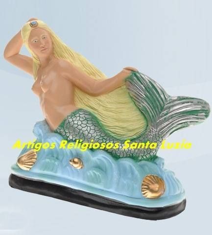 Imagem Linda Sereia Rainha Do Mar Escultura 35cm Fabrica Ml