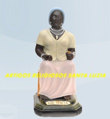 Linda Escultura Preta Velha Mãe Tereza 40cm Preço De Fabrica