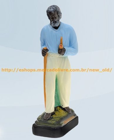 ESCULTURA PRETO VELHO PAI JOÃO DA MATA DE 30CM