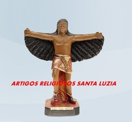 Linda Escultura Exu Aza Negra 45cm Com Preço De Fabrica Ml