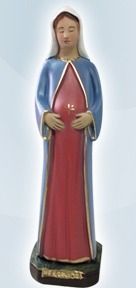 Escultura De Virgem Maria Gravida  20cm Altura Unica No Ml