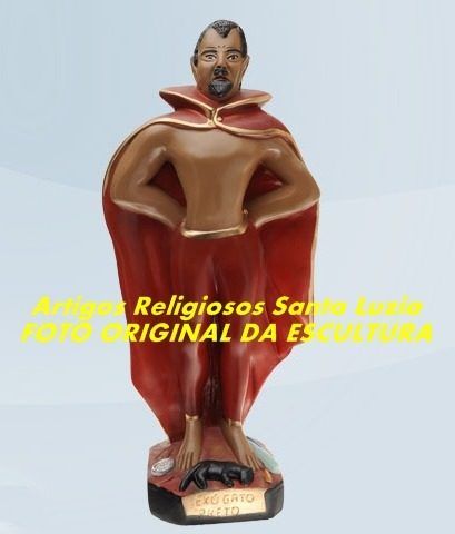 Linda Imagem Escultura Exu Gato Preto 20cm Preço Fabrica Ml