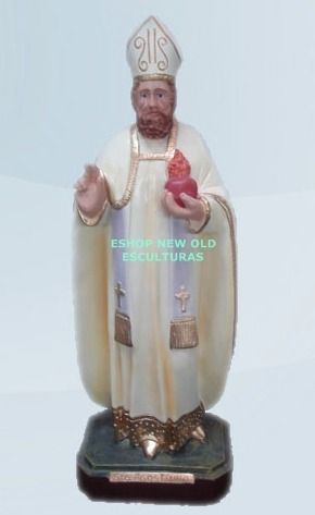 Escultura Santo Agostinho 20cm Altura Rica Em Detalhes