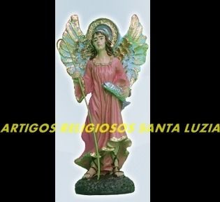 Escultura Resina Anjo São Rafael Linda  Imagem 10cm Fabrica