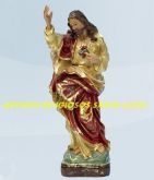 Escultura Barroca Jesus Cristo Sagrado Coração Imagem 30cm