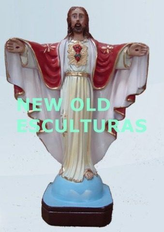 Escultura Jesus Cristo Sagrado Coração Redentor 20cm