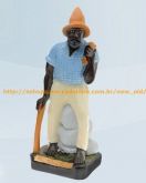 Linda Escultura Preto Velho Pai Mjoão De Angola 20cm Unica