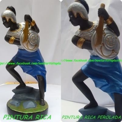 Linda Escultura Orixá Africano Ogum 35cm Unica No Ml